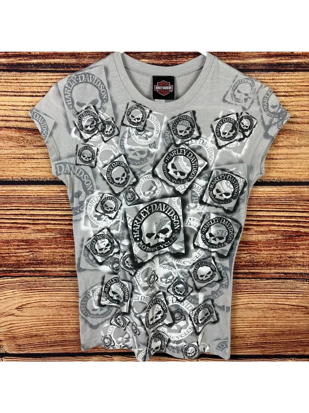 2009 Harley Davidson Motorcycles Skulls Big Print T-shirt - Picture 1 of 8
